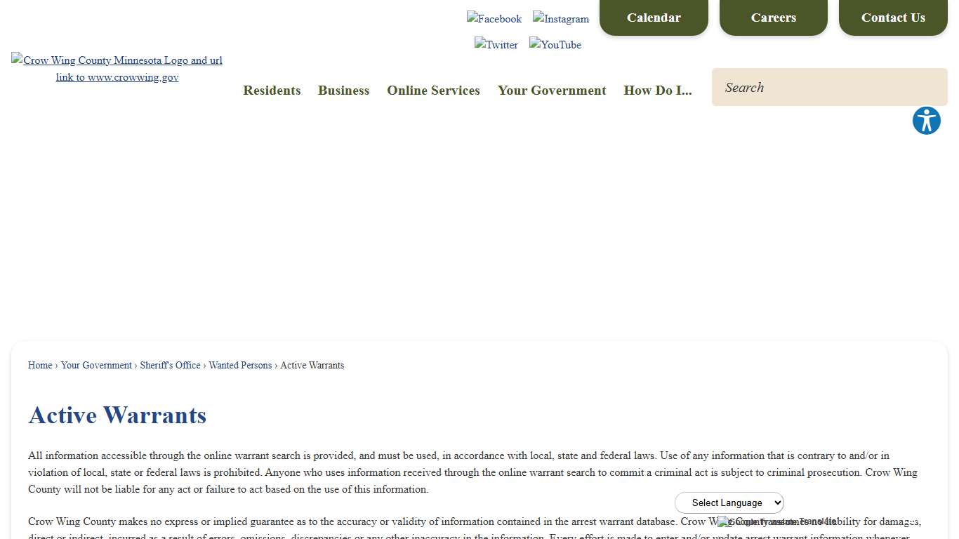 Active Warrants Crow Wing County, MN - Official Website