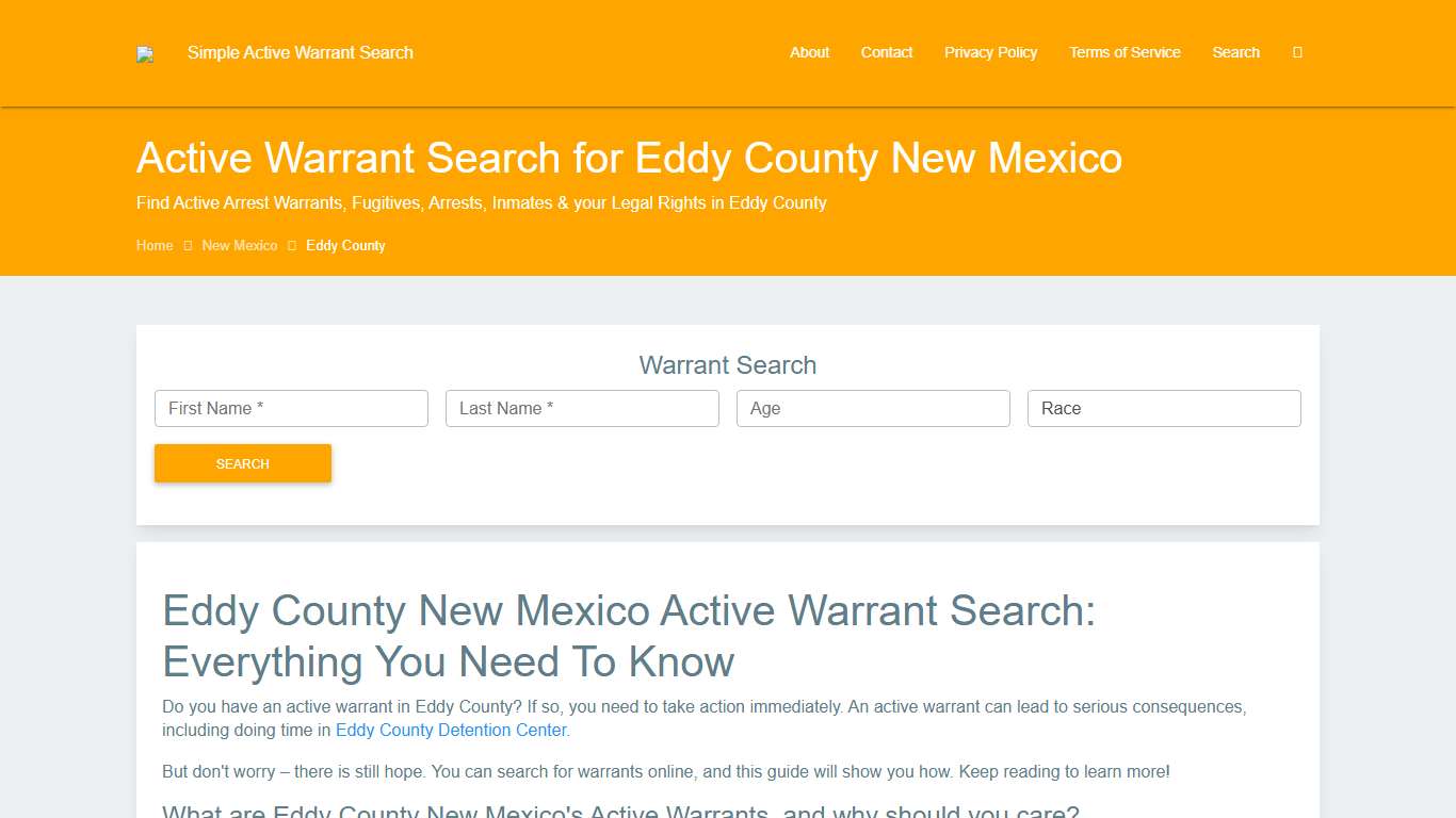 Active Warrant Search in Eddy County New Mexico - Outstanding Warrants